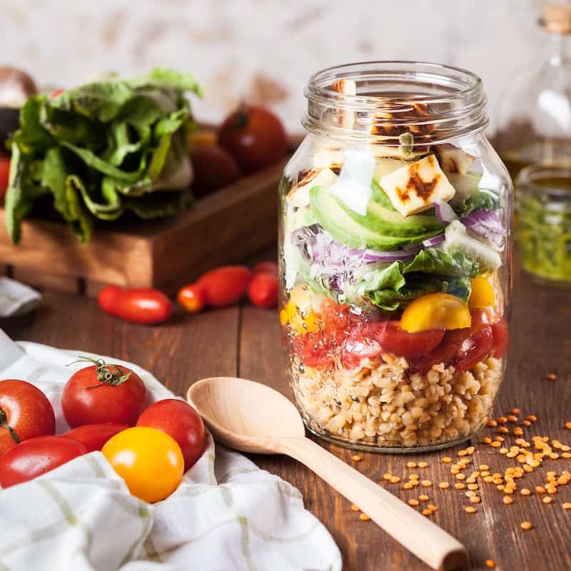 Sallad i glasburk